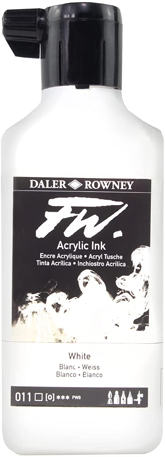 Daler-Rowney FW Acrylic Ink Bottle Black - Versatile Acrylic Drawing Ink  for Artists and Students - Permanent Calligraphy Ink - Archival Ink for