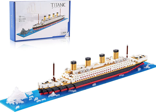 YUJNS Architecture Titanic Model Building Set Micro Blocks Ship Model Kit, Mini DIY Bricks Toys Gifts for Kids Teens and Adult (1872 Pieces)