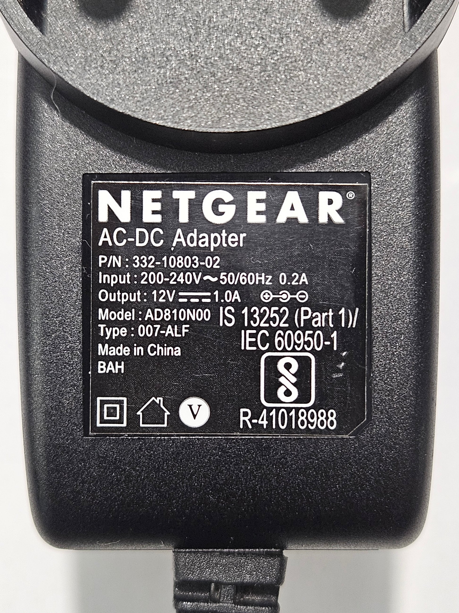 12V 1.0A Original & Genuine Netgear AC/DC Power Adapter - Hatke