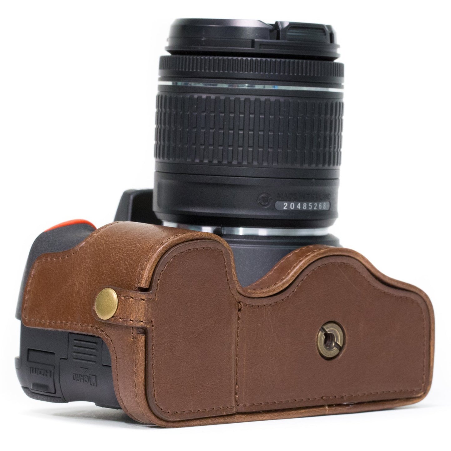 MegaGear Nikon D5600, D5500 Ever Ready Leather Camera Half Case and Strap, with Battery Access - Dark Brown - MG1171