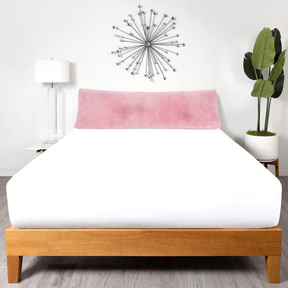 Milliard Full Body Pillow with Shredded Memory Foam | Long Pillow for Sleeping 20x54 | Ultra Soft and Plush Faux Fur Removable Cover (Pink) - Hatke