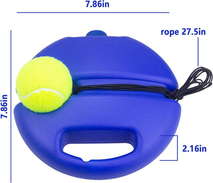 T4U888 Tennis Trainer Rebound Ball, Tennis Practice Trainer Gear Tennis Training Equipment Kit with 1 Trainer Base 4 Elastic Ropes & 4 Balls for Beginners, Kids, Adults