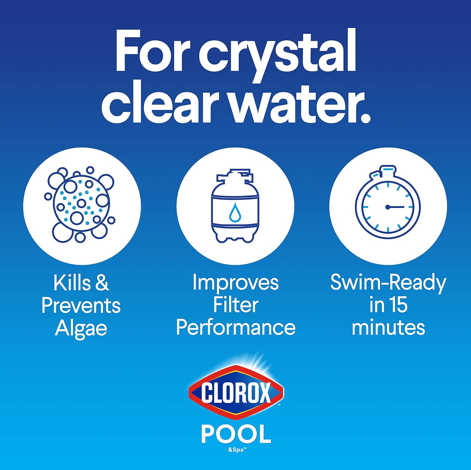 Clorox Shock XtraBlue Keeps Pool & Spa Crystal Clear - Kills & Prevents Algae & Bacteria 1 lb - Hatke