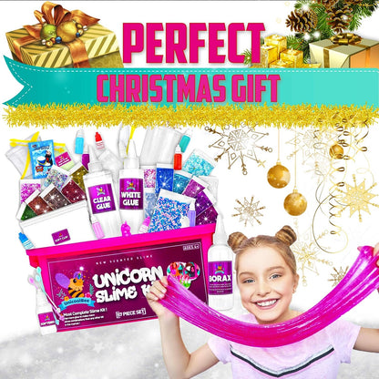 UnicoolBee Unicorn Slime Kit for Girls 57pcs -Slime Making Kit and Slime Supplies Kit -2 in 1- DIY Slime Kits with Everything - Make Fluffy, Unicorn,Butter, Cloud Slime - Unicorn Gifts for Girls