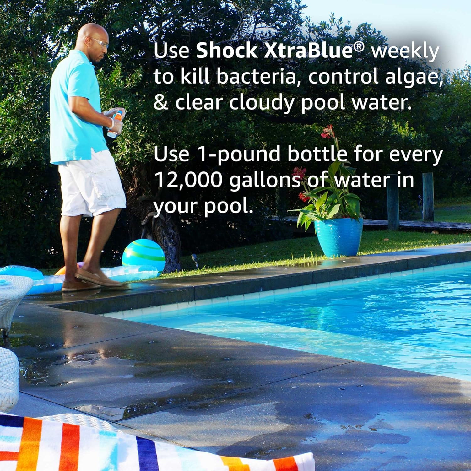 Clorox Shock XtraBlue Keeps Pool & Spa Crystal Clear - Kills & Prevents Algae & Bacteria 1 lb - Hatke