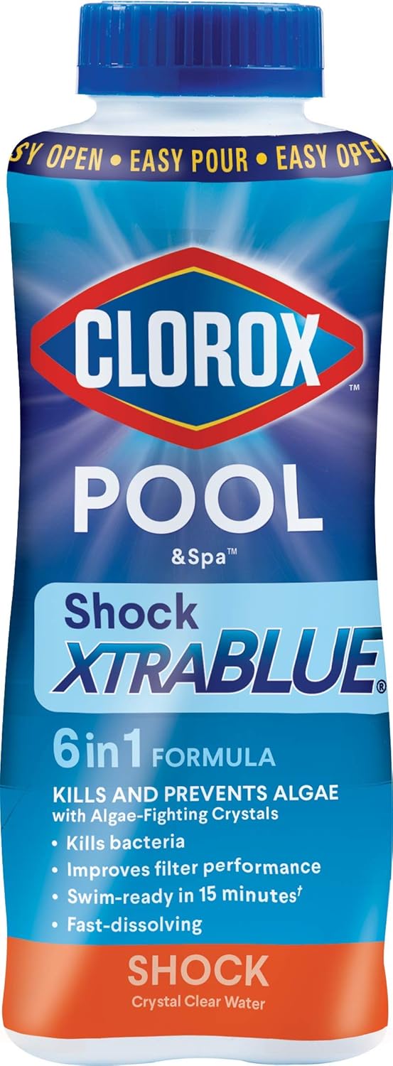 Clorox Shock XtraBlue Keeps Pool & Spa Crystal Clear - Kills & Prevents Algae & Bacteria 1 lb - Hatke