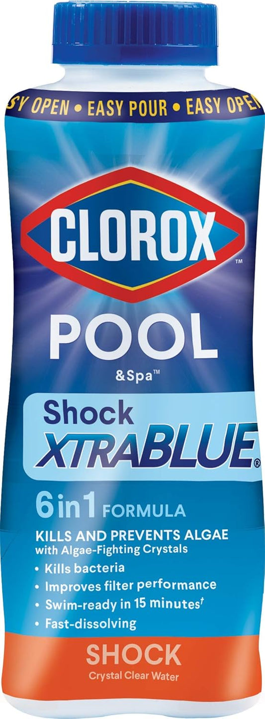 Clorox Shock XtraBlue Keeps Pool & Spa Crystal Clear - Kills & Prevents Algae & Bacteria 1 lb - Hatke