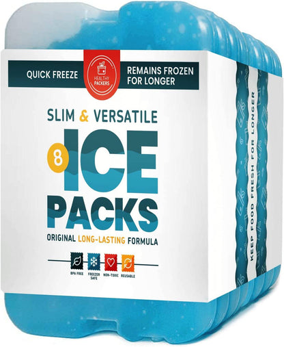 Reusable Freezer Ice Packs Cooler for Lunch Bags, Lunch Bag (Set of 8) - Hatke