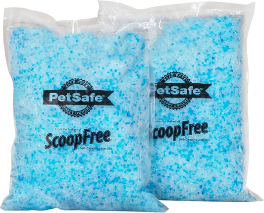 PetSafe ScoopFree Premium Crystal Non-Clumping Cat Litter - Fresh, Low-Tracking Odor Control - 2-Pack Refills, 4.5 lb per Pack (9 lb Total) - Original Blue