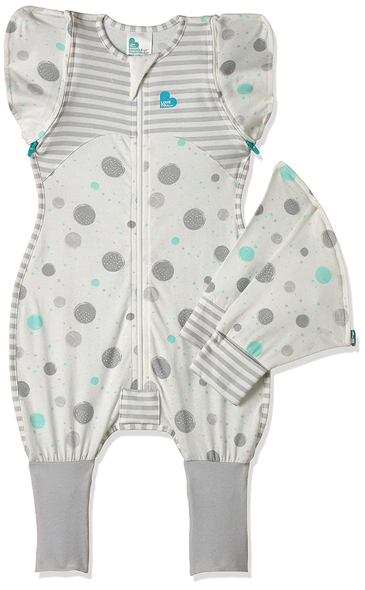 Love To Dream Swaddle UP Transition Suit 0.2 TOG, White, Large (8.5-11 kg / 19-24 lbs) Patented Zip-Off Wings and Unique Self-Soothing Sleeves, Safely Transition from Swaddled to Arms-Free Before Rolling Over