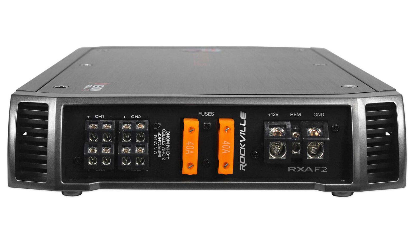 Rockville RXA-F2 2400 Watt Peak / 1200w RMS 4 Channel Amplifier Car Stereo Amp