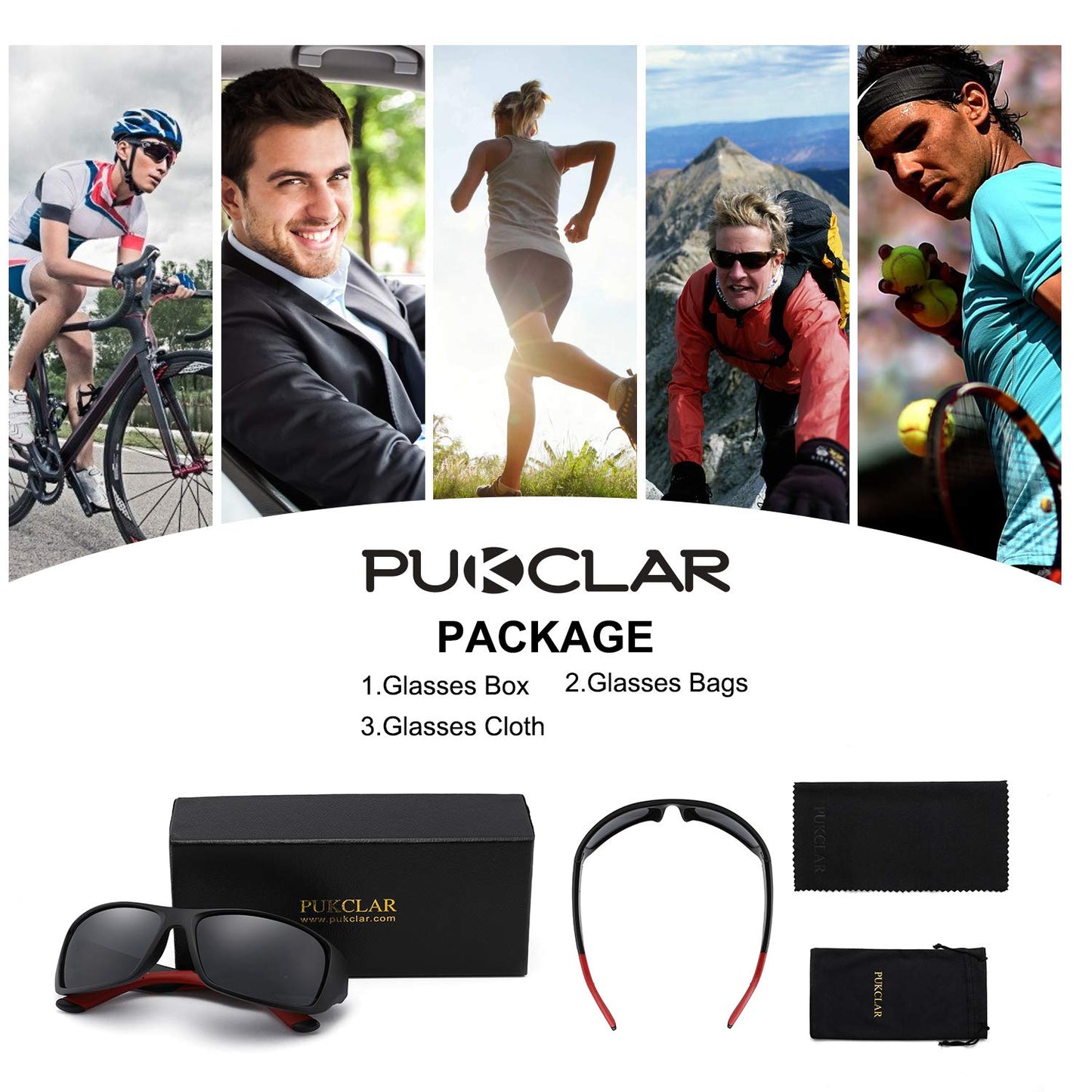 PUKCLAR Polarized Unisex Sports Sunglasses