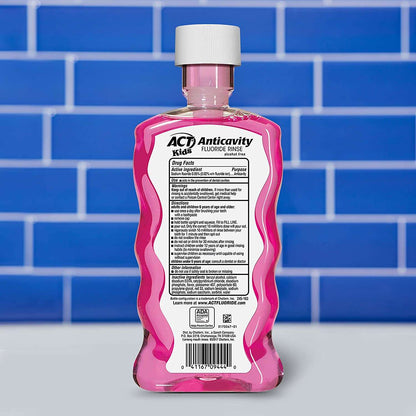 ACT Kids Anti-Cavity Fluoride Rinse, Bubblegum Blowout 16.9 oz - Hatke