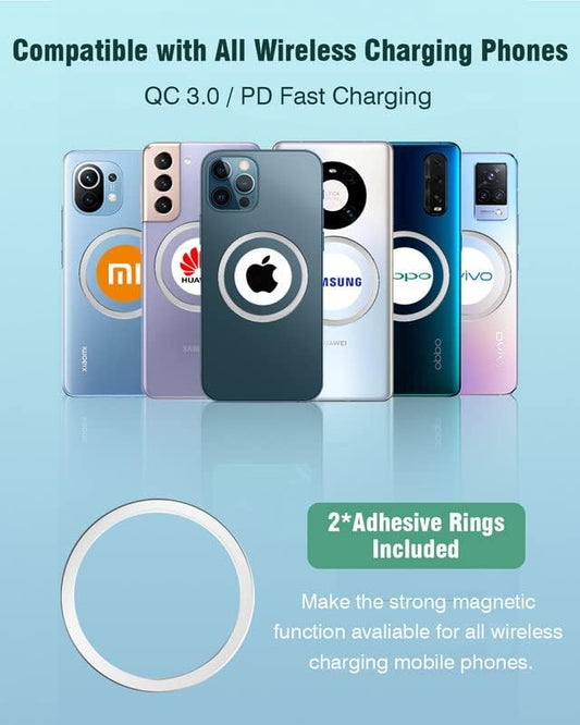 AmberVec Magnetic Wireless Charger, Portable 10,000 mAh Battery Pack Compatible with Magsafe -Blue - Hatke