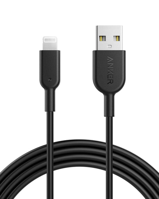 Anker A8433 Powerline II Lightning Cable (6ft), MFi Certified for iPhone 11 / XS/XS Max/XR/X / 8/8 Plus /7/7 Plus / 6/6 Plus - Hatke