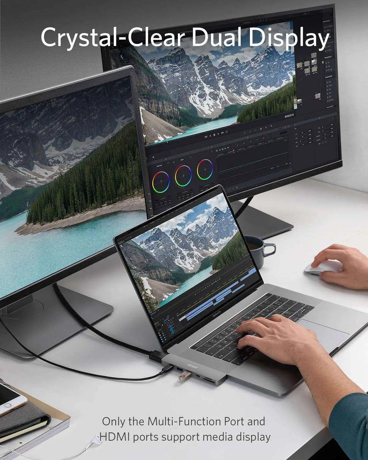 Anker PowerExpand Direct 7-in-2 USB C Hub for MacBook, with Thunderbolt 3 USB C Port (100W Power Delivery), 4K HDMI Port, USB C and USB A 3.0 Data Ports, SD and microSD Card Reader - A8371 - Hatke