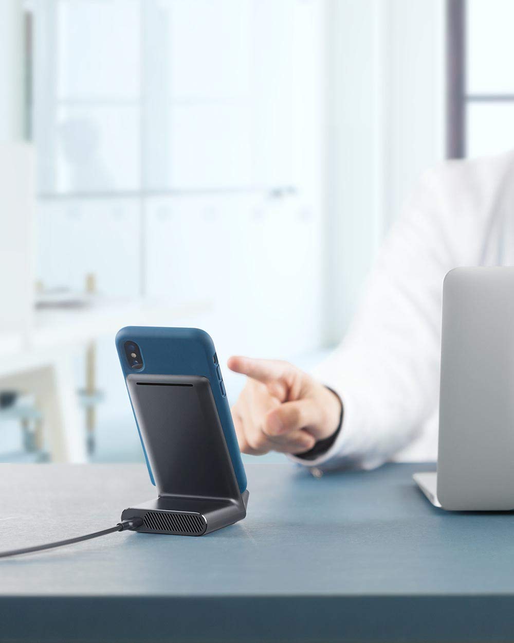 Anker PowerWave Evo Stand Wireless Charger with Quick Charge 3.0 Charger B2525 - Hatke