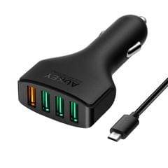 Aukey CC-T9 55.5W Qualcomm 3.0 Quick Charge 4 Ports USB Car Charger for Smartphones and Tablets - Hatke
