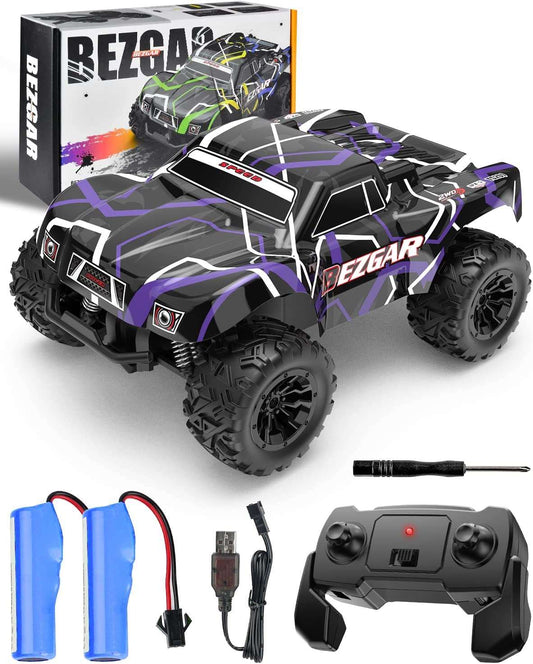 BEZGAR TS201 RC Cars-1:20 Remote Control Cars-2WD,15 Km/h All Terrains Offroad Remote Control Truck-RC Racing Car with 2 Rechargeable Batteries, Holiday Xmas Gift for Boys Kids, Adults - Hatke