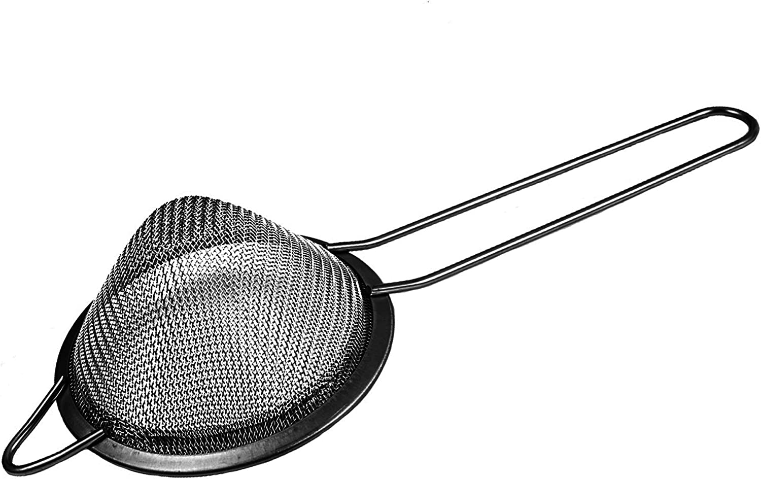 Black Cocktail Strainer Fine Mesh Strainer Stainless Steel Small Strainer Conical Food Strainers 3.3 inch Coffee Strainer with Long Handle Double Straining Utensil by Homestia - Hatke