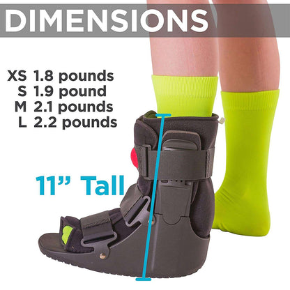 BraceAbility Short Air Ankle Walker Boot | Medical-Grade Orthopedic Foot Cast Brace for Sprained Ankle, Broken Foot, Toe Injury, Metatarsal Stress Fracture, Post Surgery, Achilles Tendonitis (Large) - Hatke