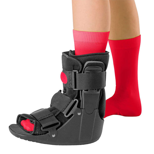 BraceAbility Short Air Ankle Walker Boot | Medical-Grade Orthopedic Foot Cast Brace for Sprained Ankle, Broken Foot, Toe Injury, Metatarsal Stress Fracture, Post Surgery, Achilles Tendonitis (Large) - Hatke