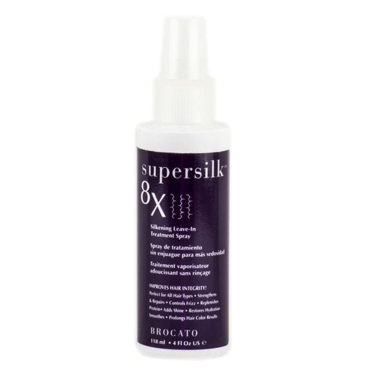 Brocato Supersilk 8x More Protein Silkening Leave-In Treatment Spray for Strengthening, Smoothing, Repair, Nourish Frizz Free Hair 4 oz (118ml) - Hatke