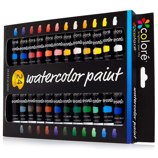 Colore Watercolor Painting Kit, 24 Colors - Hatke
