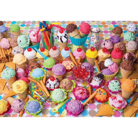 ColorLuxe Premium 1500 Piece Jigsaw Puzzle - Variety of Colorful Ice Cream by Lafayette Puzzle Factory - Hatke