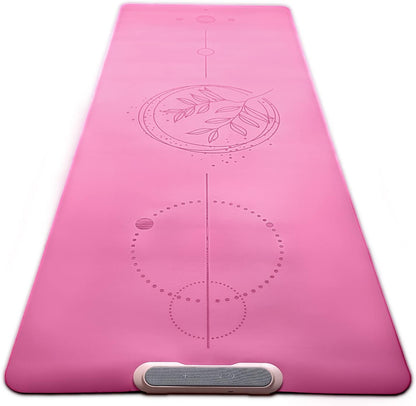 COOLU Innovative Yoga Mat For Home Workout And Outdoor Exercises - Non-Slip Thick Yoga Mat for Fitness, Pilates, Stretching - Eco Friendly Pink Yoga Mat For Working Out for Women and Men - Hatke