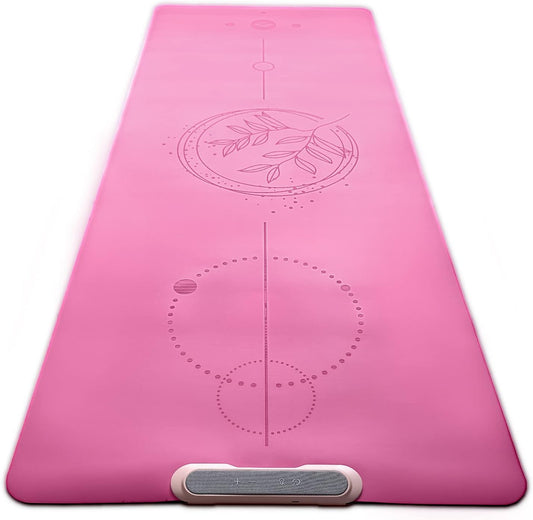 COOLU Innovative Yoga Mat For Home Workout And Outdoor Exercises - Non-Slip Thick Yoga Mat for Fitness, Pilates, Stretching - Eco Friendly Pink Yoga Mat For Working Out for Women and Men - Hatke