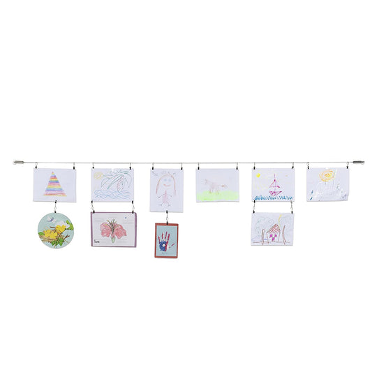 Curtain Drape Wire Rod Set with 24 Clips Multi-purpose Set Hang Photos, Notes, Art by Fasthomegoods - Hatke