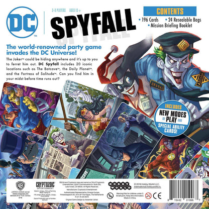 DC Spyfall - The Perfect Party Game - Find The Joker Before Time Runs Out - For 3 to 8 Players - Board Games for Teens and Adults - Featuring Batman, Superman, Wonder Woman, and More - Ages 13+ - Hatke