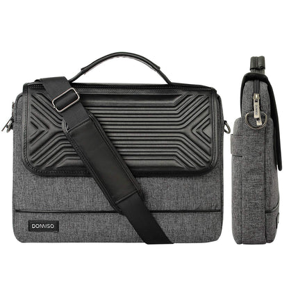 DOMISO 17 Inch Multi-Functional Laptop Sleeve with Strap Business Briefcase Waterproof Messenger Shoulder Bag for 17"-17.3" Notebooks/Dell/Lenovo/Acer/HP/MSI - Hatke