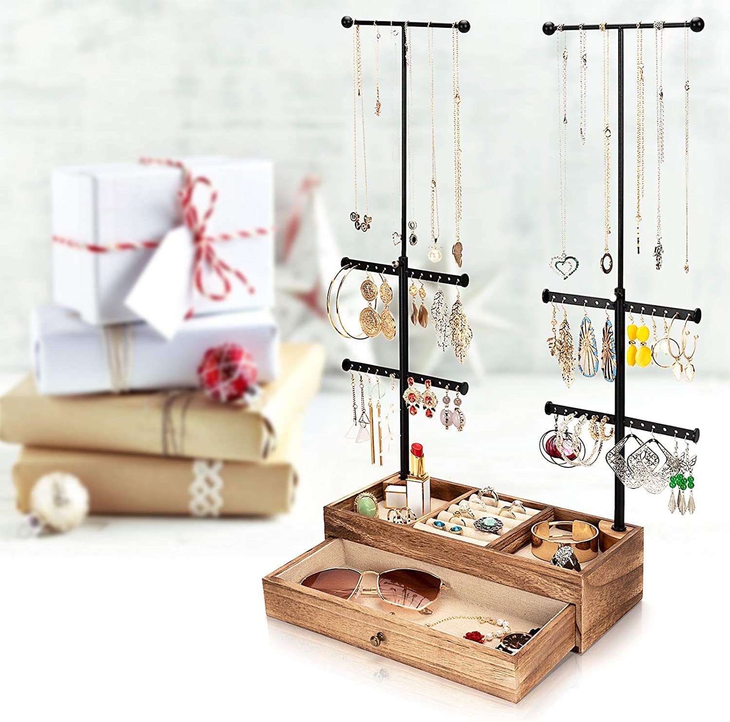 Multifunctional 3 Layer Portable Flannel Velvet Jewellery Organizer Box –  Arham Smart
