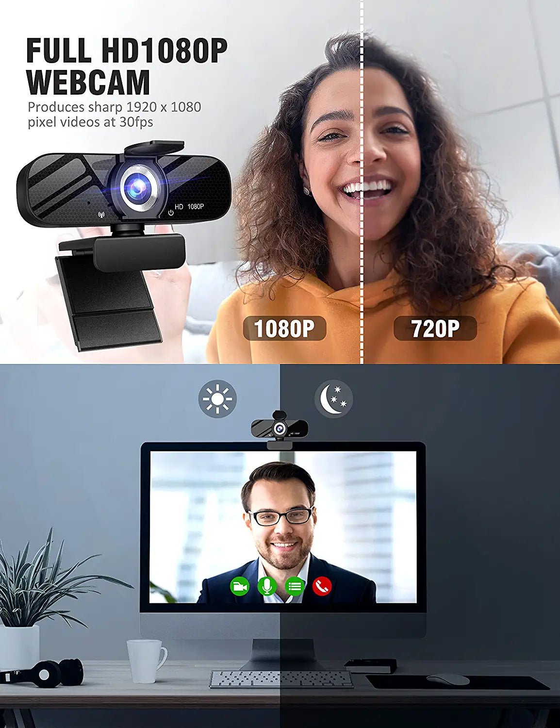 Web Camera Webcam 1080p,wide Angle Full Hd 1080p 60fps Computer