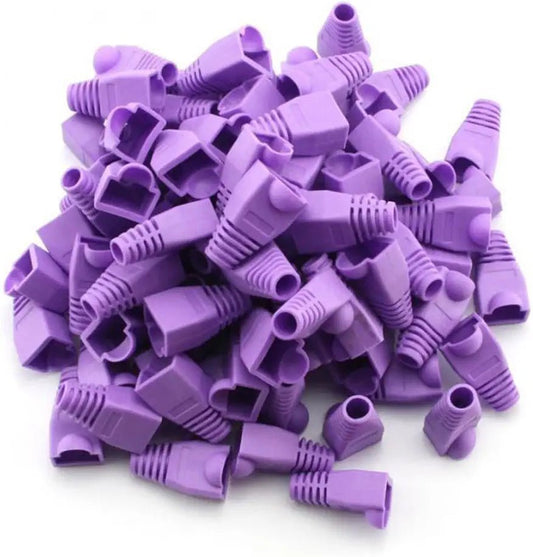 GFORTUN 100pcs RJ45 Cat6 Cat5E Ethernet Cable Snagless End Boots Cap Connector Cover Modular ((Purple) - Hatke