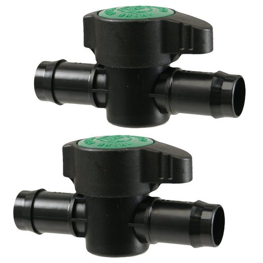 Habitech 2-Pack n-Line Barbed Ball Valve 13mm for 1/2 Inch Tubing  - Regulate and Shut-Off/On Water Flow - Hatke