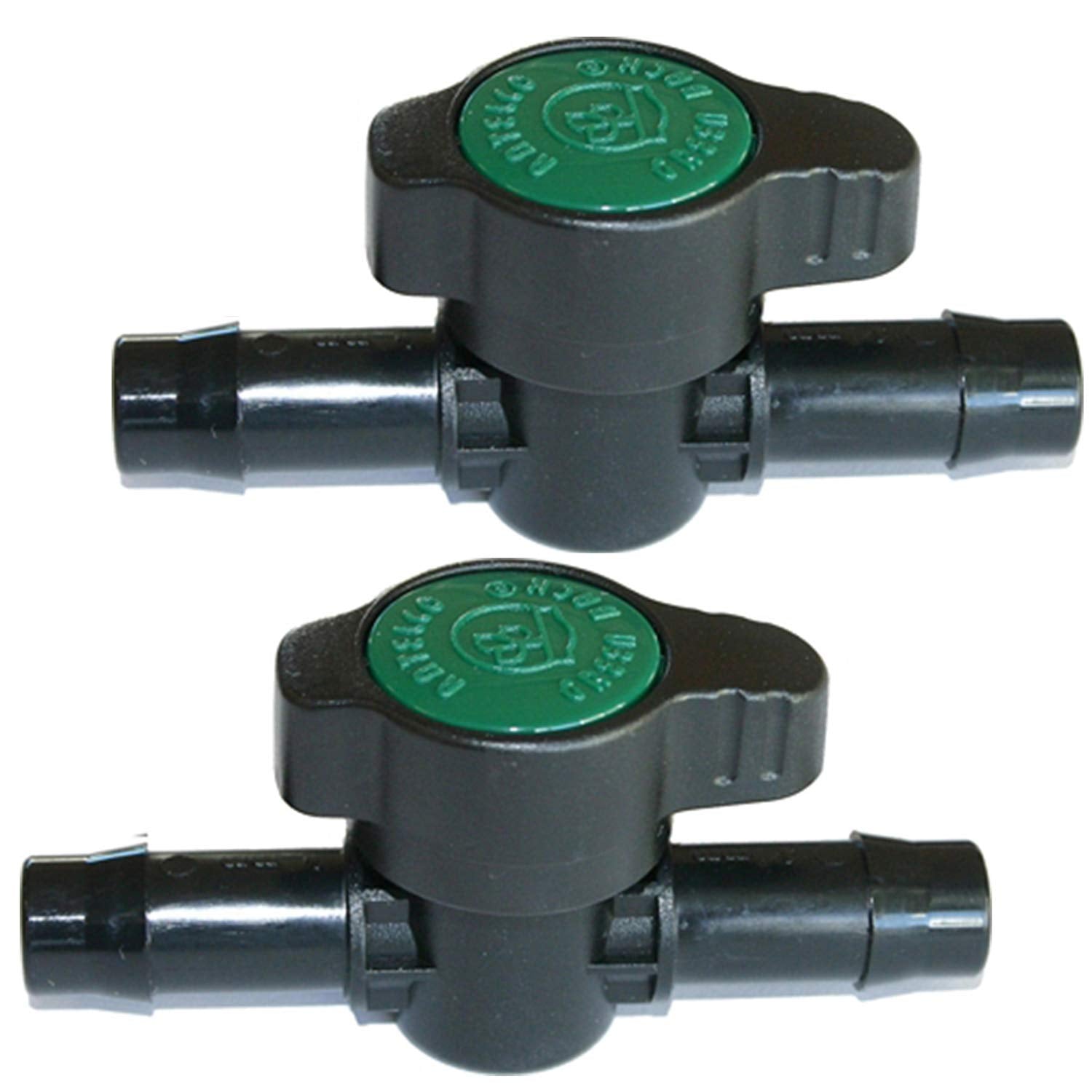 Habitech 2-Pack n-Line Barbed Ball Valve 13mm for 1/2 Inch Tubing  - Regulate and Shut-Off/On Water Flow - Hatke