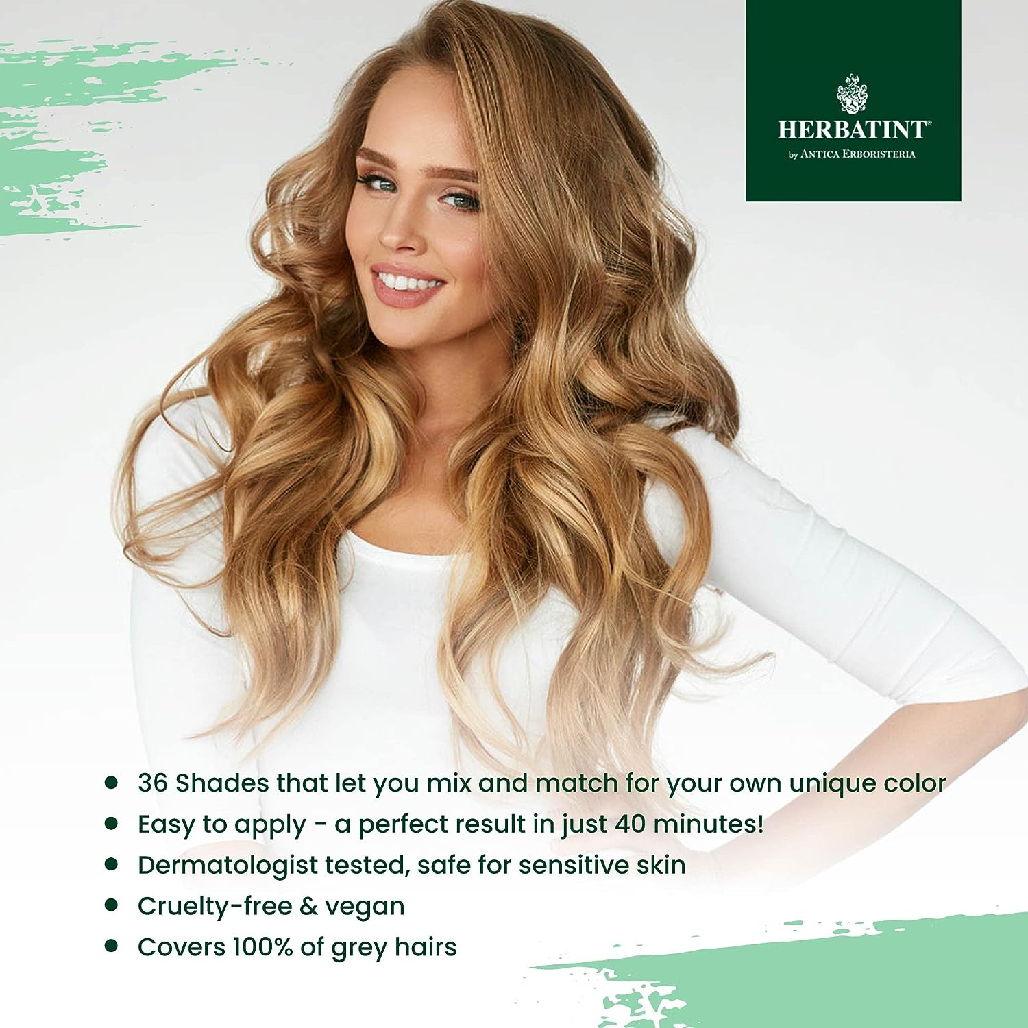 Herbatint Gluten Free Permanent Haircolor Gel 7N Blonde - Natural and Helathy Shine Vibrant, Long-Lasting Color - Hatke
