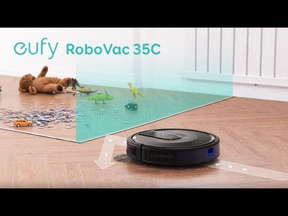 Eufy by Anker, BoostIQ RoboVac 35C, Robotic Vacuum Cleaner, Wi-Fi, Upgraded, Super-Thin, 1500Pa Strong Suction, Touch-Control Panel, 6ft Boundary Strips (Black) (Open Box Brand New)