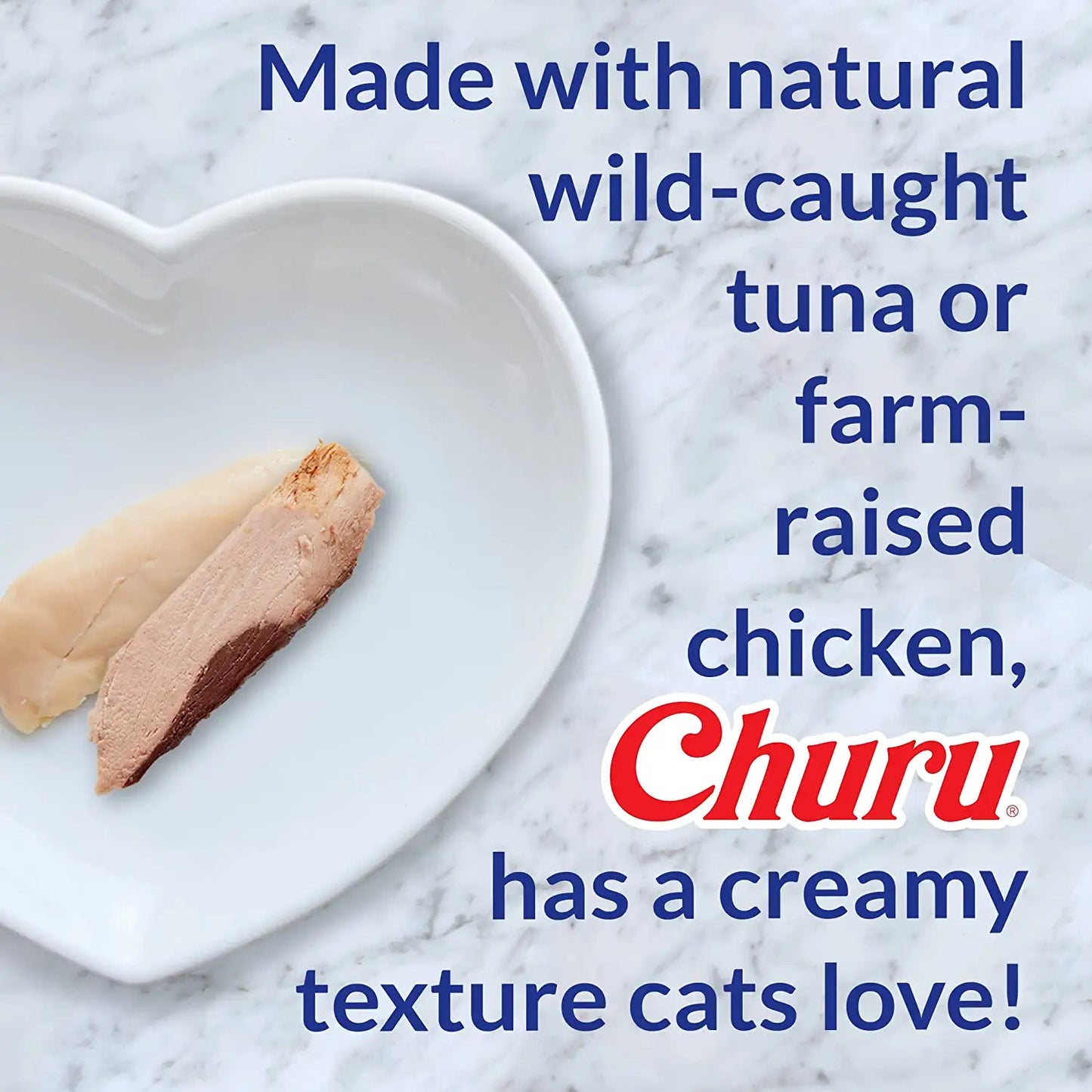 INABA Churu Cat Treats, Grain-Free, Lickable, Squeezable Creamy Purée Cat Treat/Topper with Vitamin E & Taurine, 0.5 Ounces Each Tube, 50 Tubes, Tuna & Chicken Variety - Hatke