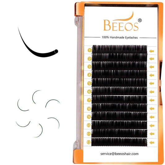 Individual Eyelash Extension 0.05mm D Curl Volume Individual Lashes Tray Soft Application-Friendly Eyelash Extension Supplies(D 0.05-11mm) - Hatke