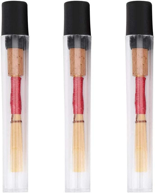 Jiayouy 3Pcs Oboe Reeds Medium Soft Oboe Reed with Plastic Storage Case/Tube Woodwind Instrument Accessories Red - Hatke