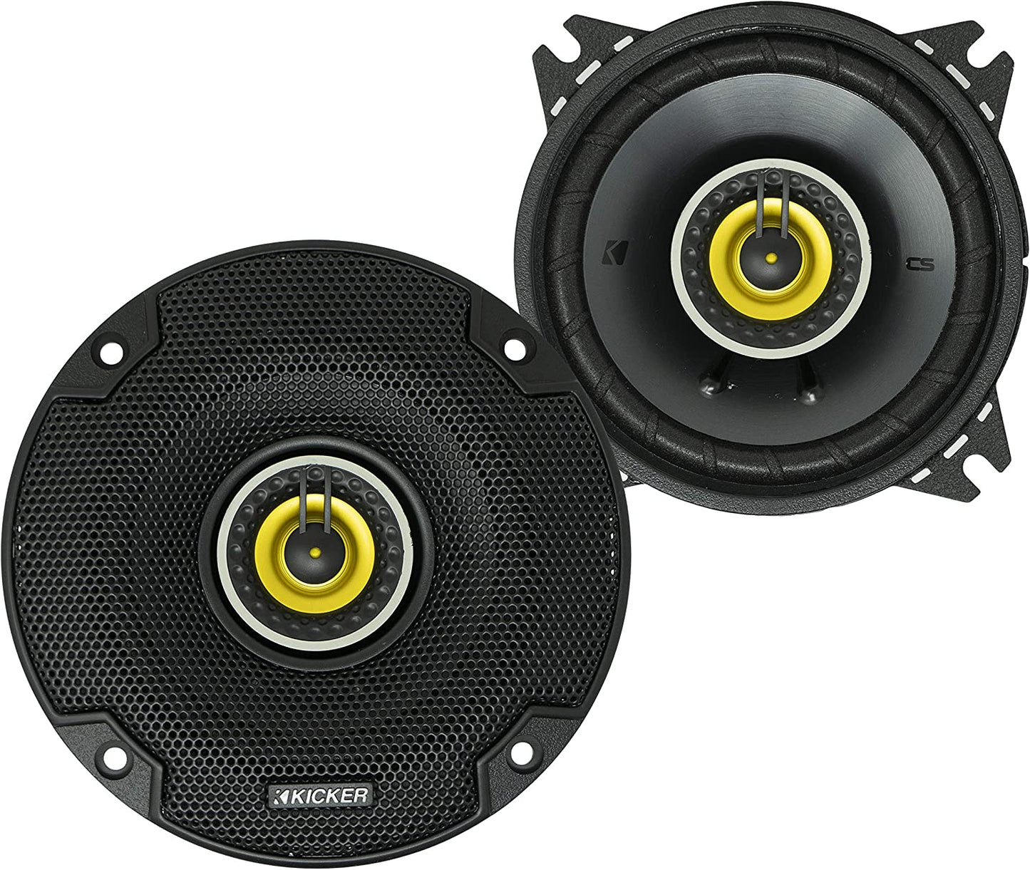 KICKER CS Series CSC4 4 Inch 150 watts Car Audio Speaker with Woofers, Yellow (Pair - 2 pcs) - Hatke