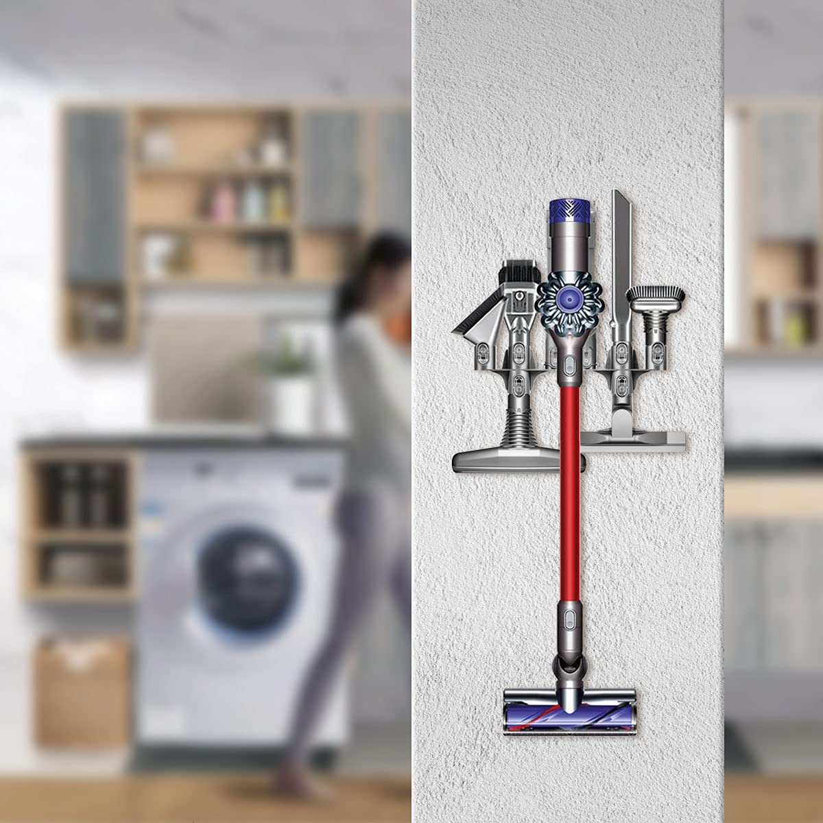 LANMU Docking Station Accessory Holder for Dyson V6 Vacuum Cleaner,Attachments Organizer Holder for Dyson DC30 DC31 DC34 DC35 DC44 DC45 DC58 DC59 DC61 DC62,No More Messy Tools - Hatke