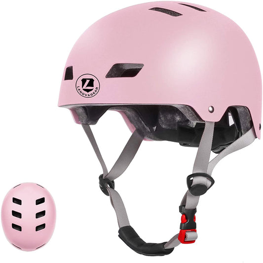 LANOVAGEAR Toddler Bike Helmet for Kids Youth 3-14 Years (Medium Size) Old Girls Boys, Adjustable Skateboard Helmet for Cycling Scooter Inline Skating Skateboarding - Hatke