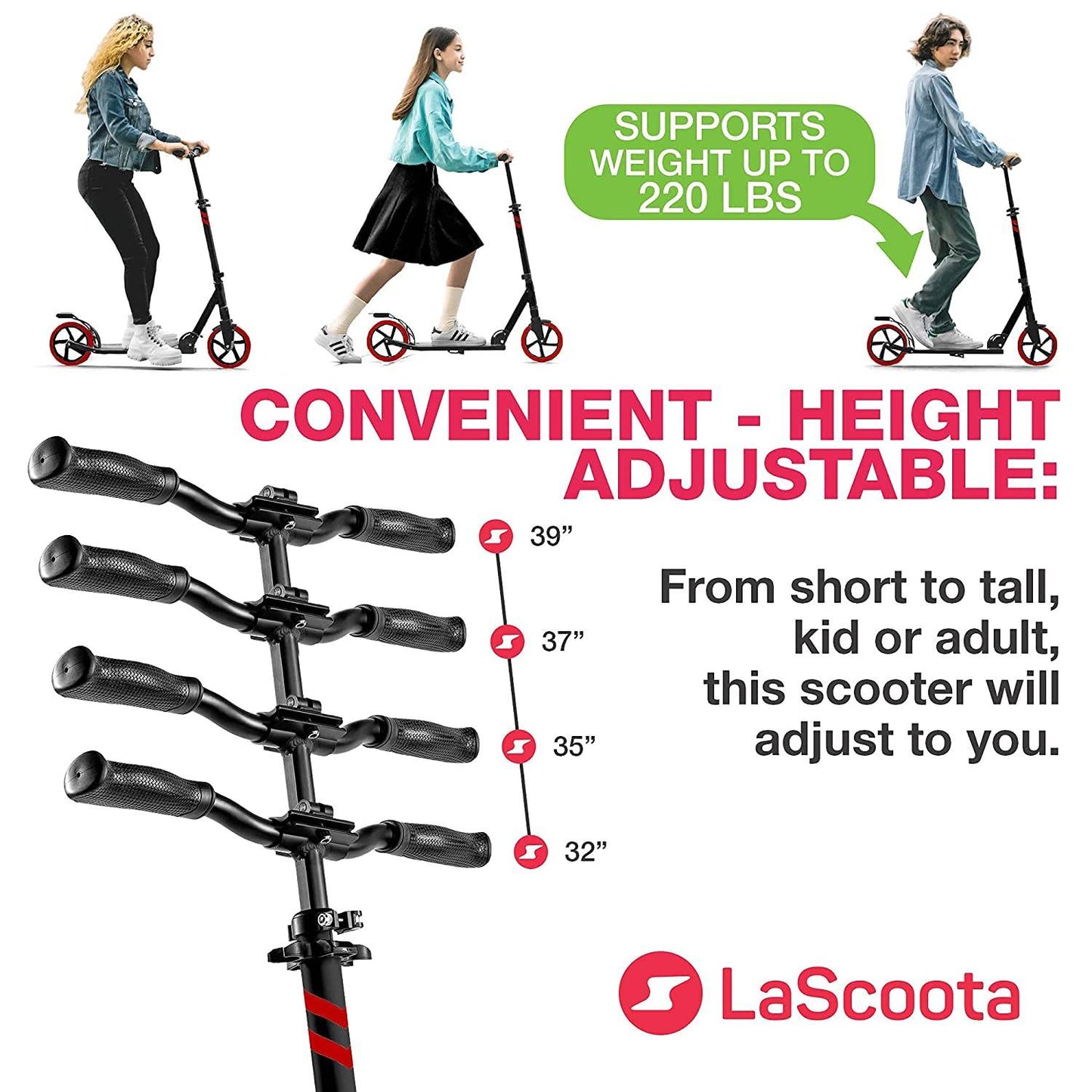 Lascoota Scooters for Kids 8 Years and up - Featuring Quick-Release Folding System - Dual Suspension System + Scooter Shoulder Strap 7.9" Big Wheels Great Scooters for Adults and Teens - Hatke