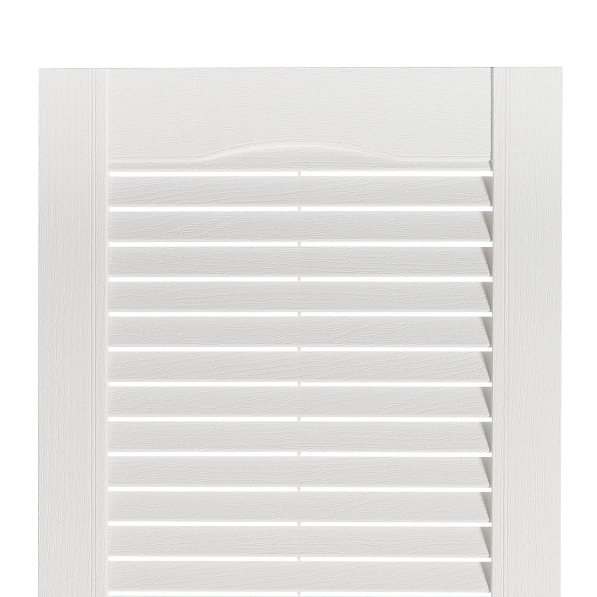 Louver Exterior Vinyl Window Shutters 15 Inch x 35 Inch Standard, White (Pair) - Hatke