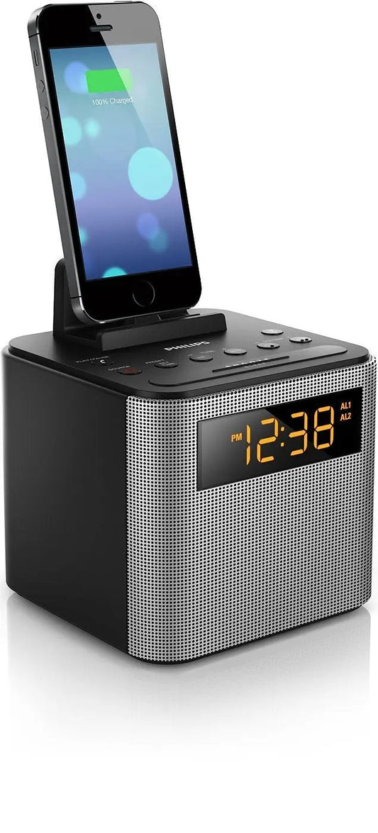 Philips AJT3300/37 Bluetooth Clock Radio with iPhone/Android Speaker Dock, Built-in microphone. - Hatke